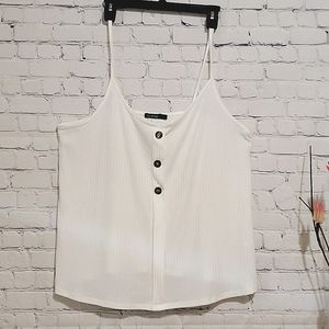 Boohoo Plus Ribbed Button Cami Size 18 Color Ivory